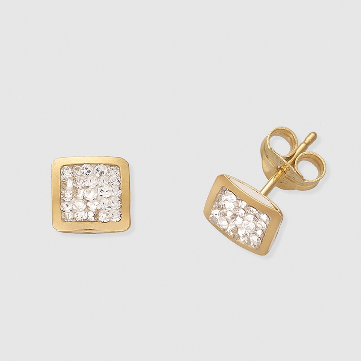 Pendientes de oro y circonitas El Corte Inglés Blanco-1