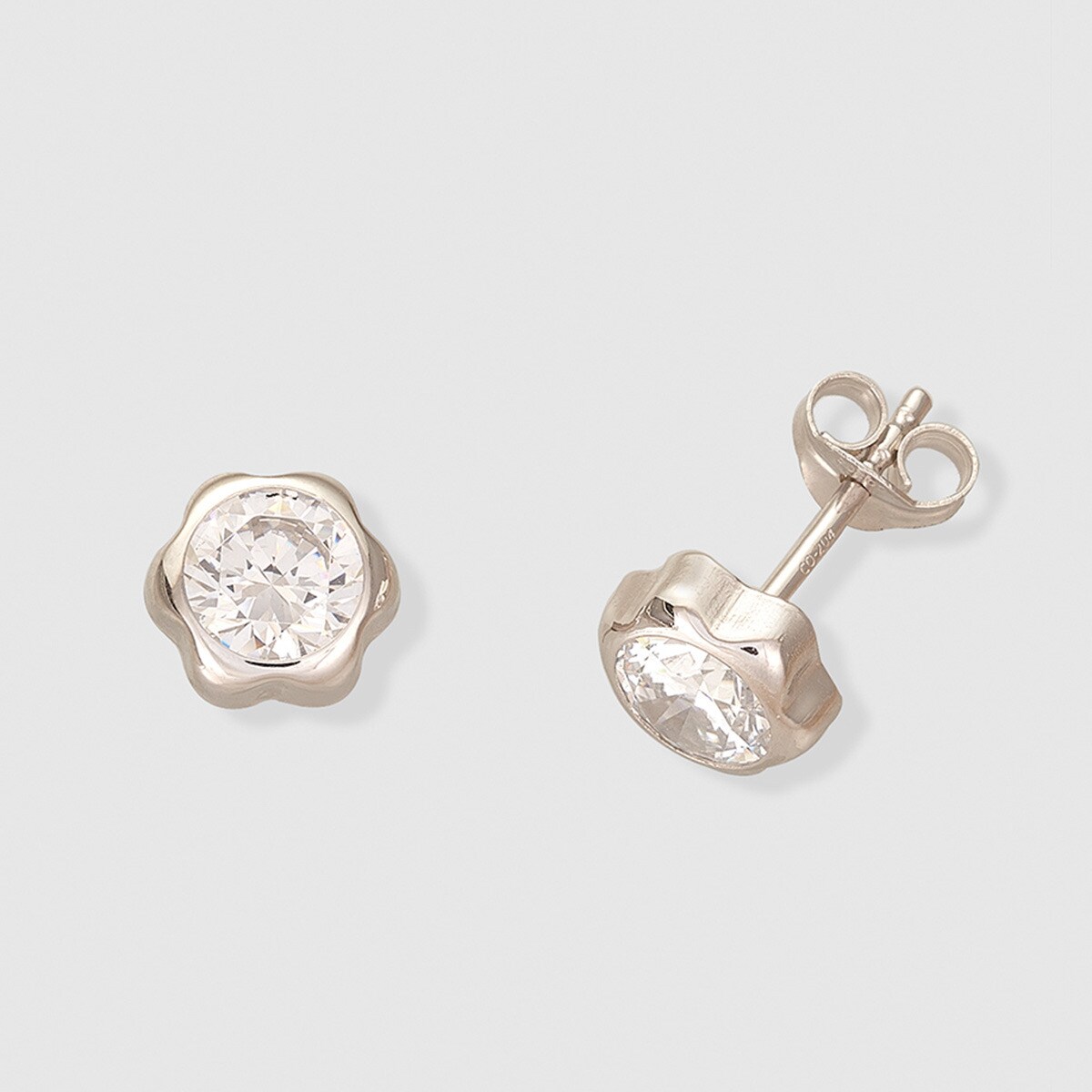 Pendientes de mujer de oro y circonitas El Corte Inglés Blanco-1