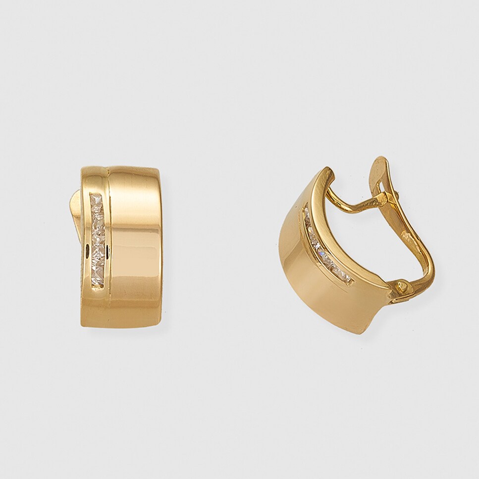 Pendientes de oro con circonitas El Corte Inglés Blanco-1