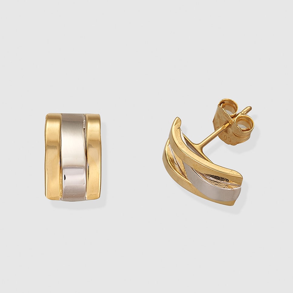 Pendientes de oro bicolor El Corte Inglés Oro / Plata-1