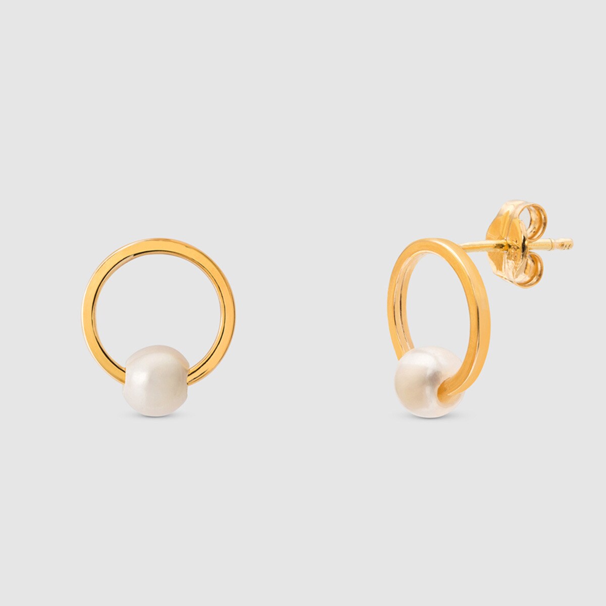 Pendientes de niña El Corte Inglés de oro con perlas Blanco-1