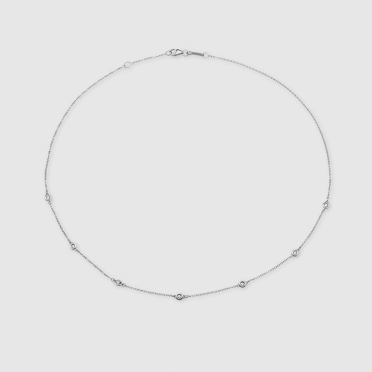 Collar de oro blanco y diamantes El Corte Inglés Blanco-1