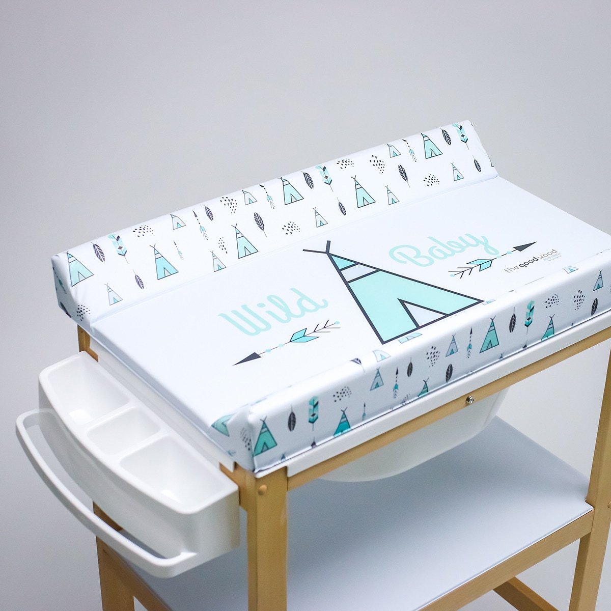 Bañera Cambiador Plastimyr de madera The Good Wood Tipys mint verde Madera / Verde Menta-2