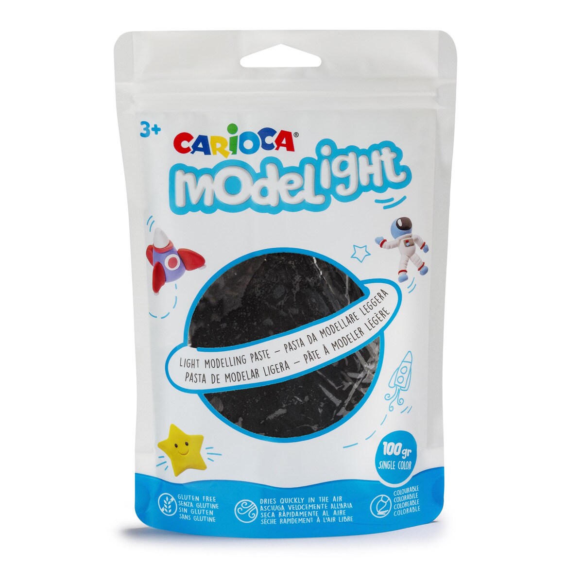 Pasta de Modelar Ligera y Elástica Carioca Negro Negro-1