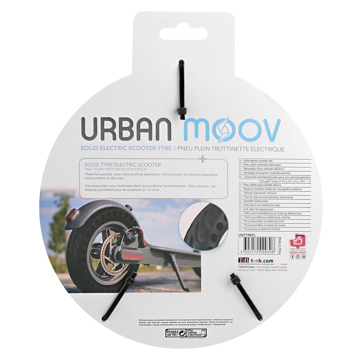 Neumático para scooter TNB 8,5" antipinchazos Negro-4