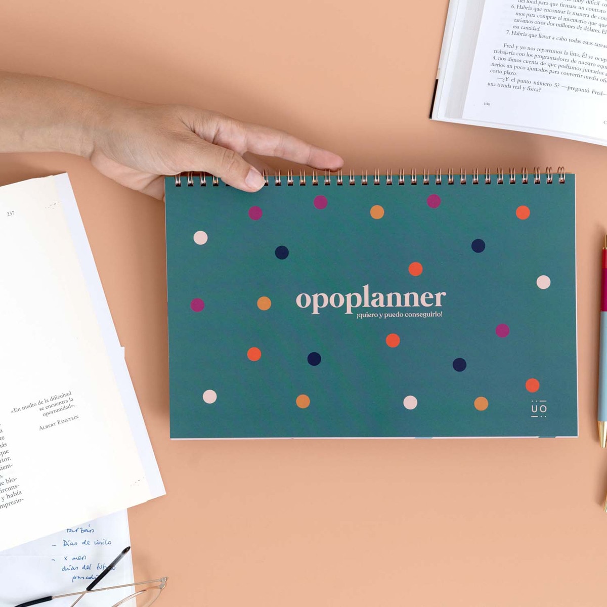 Organizador semanal para participantes em concursos públicos. Opoplanner Verde-8