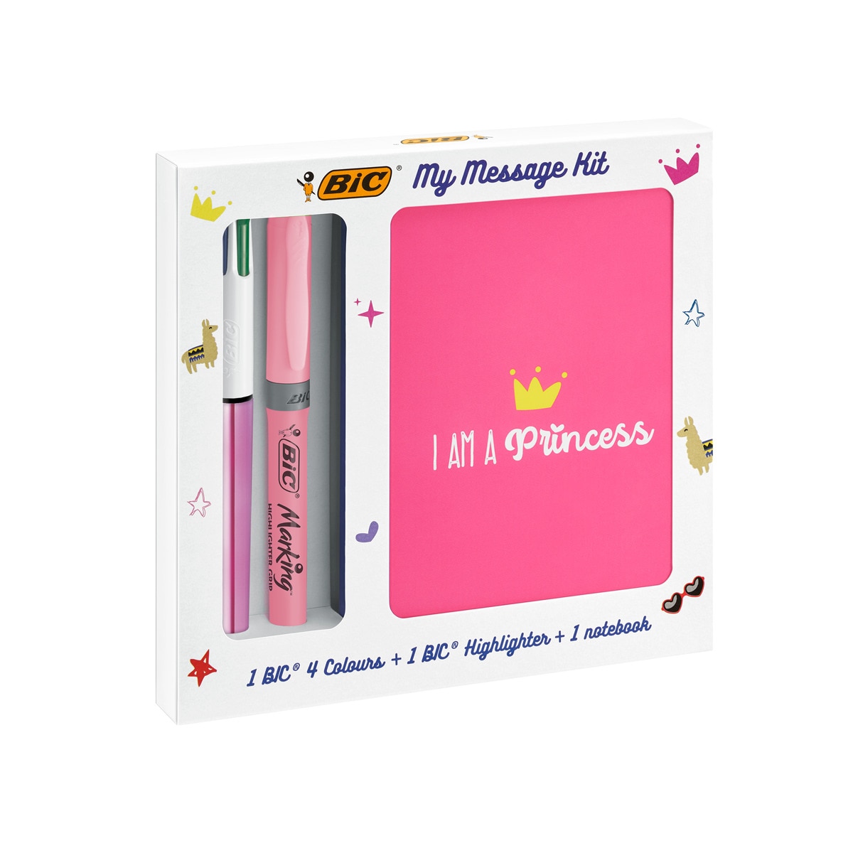 Set Escritura   con Bolígrafo, Marcador Fluorescente y Libreta  BIC Surtido-2