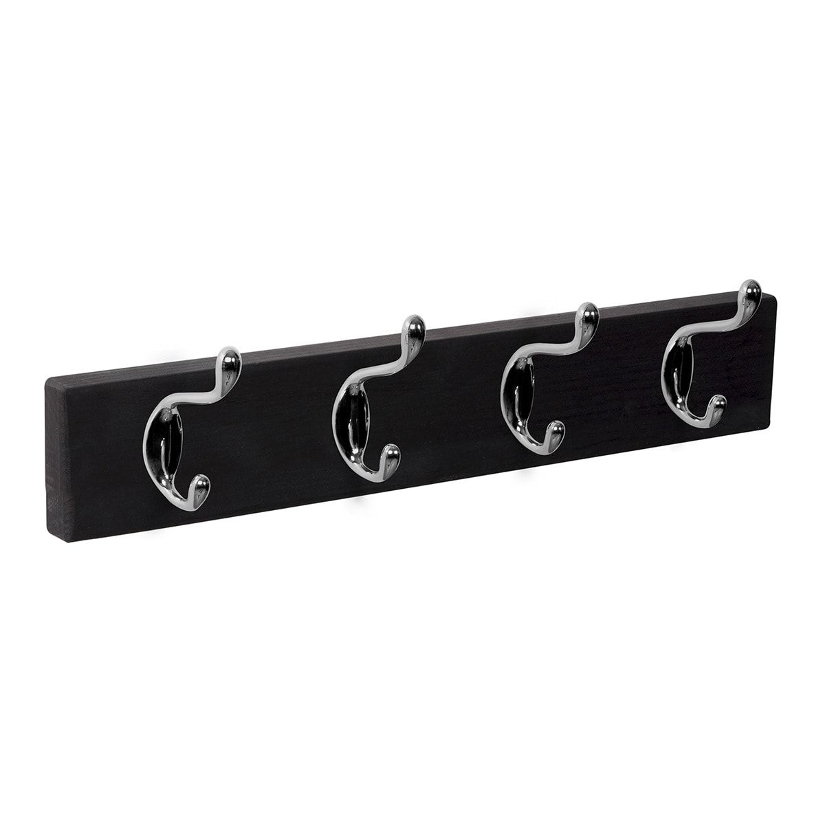 Percha Madera y Zamak 4 Colgadores 9101NECR Negro-1