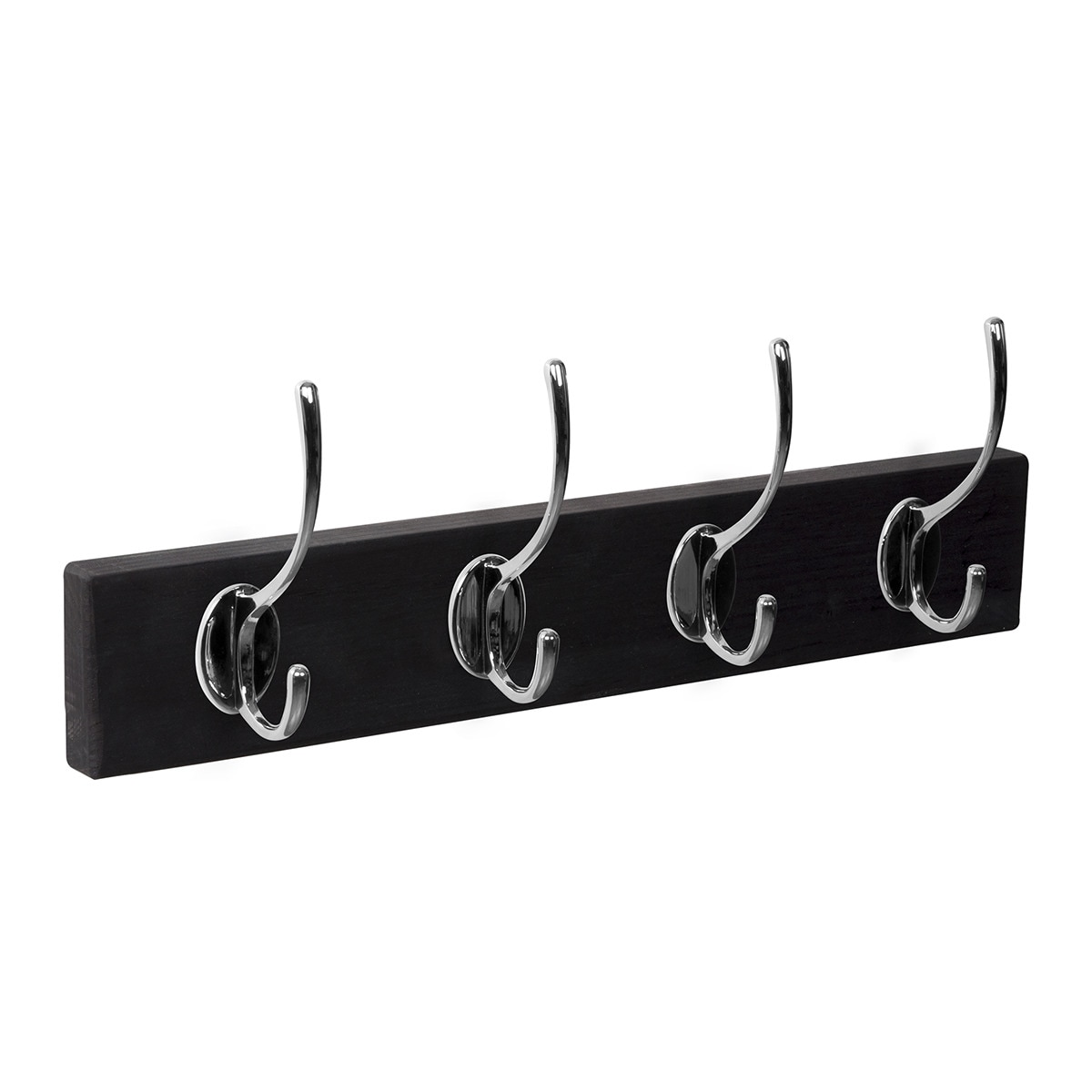 Percha Madera y Zamak 4 Colgadores 9103NECR Negro-1