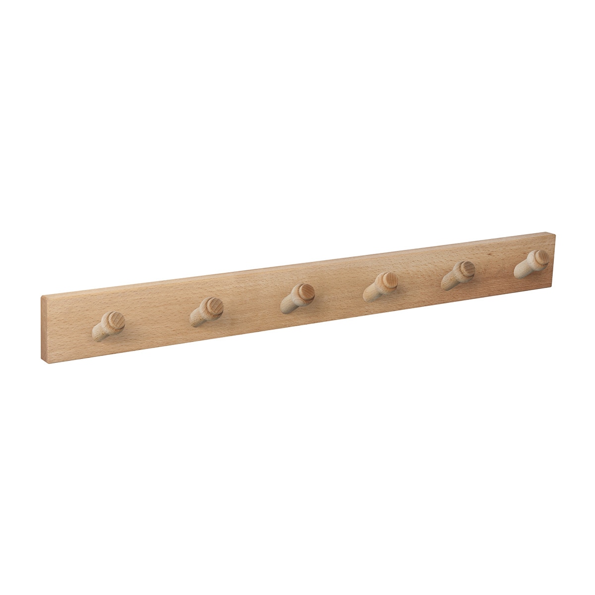 Percha Madera 6 Colgadores Natural Madera-1