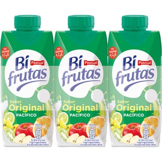 bebida de zumo de frutas Pacífico con leche desnatada a partir de concentrado pack 3 briks 330 ml - Pascual Bi Frutas