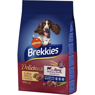 Delicious pienso para perros adultos con buey, verduras y cereales bolsa 7,250 kg - Brekkies