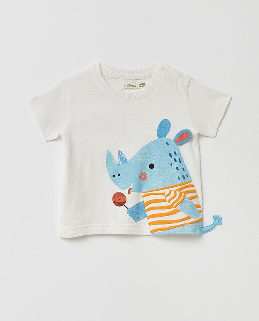 Camiseta de bebé niño rinoceronte piruleta · Sfera · El Corte Inglés