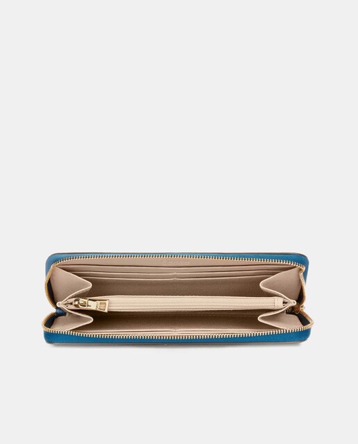 Cartera grande de piel en azul marino con cremallera · Furla · El Corte  Inglés