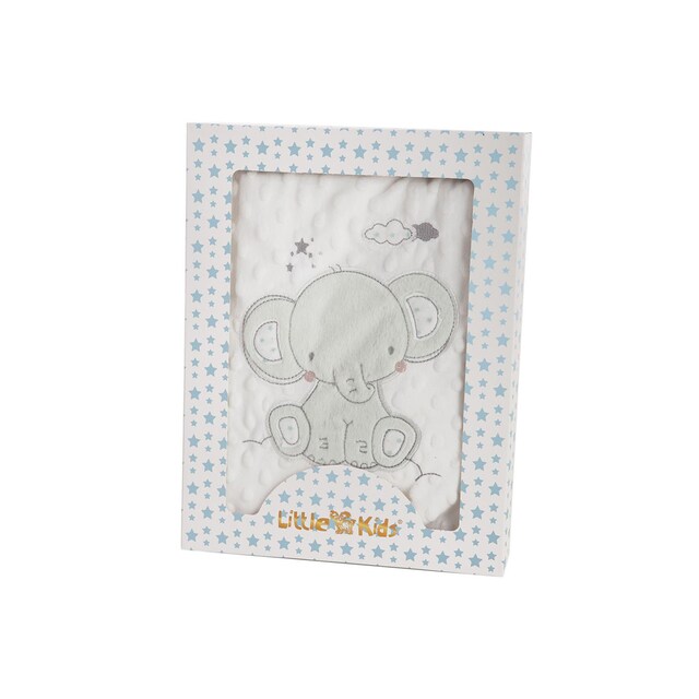 Imagen 0 de Manta doble cara Little Kids Elefante bordado verde