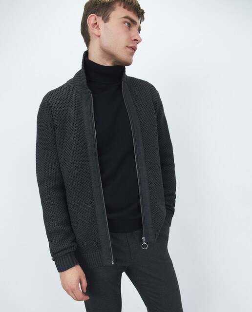 Chaqueta de punto de hombre gris oscuro · Sfera · El Corte Inglés