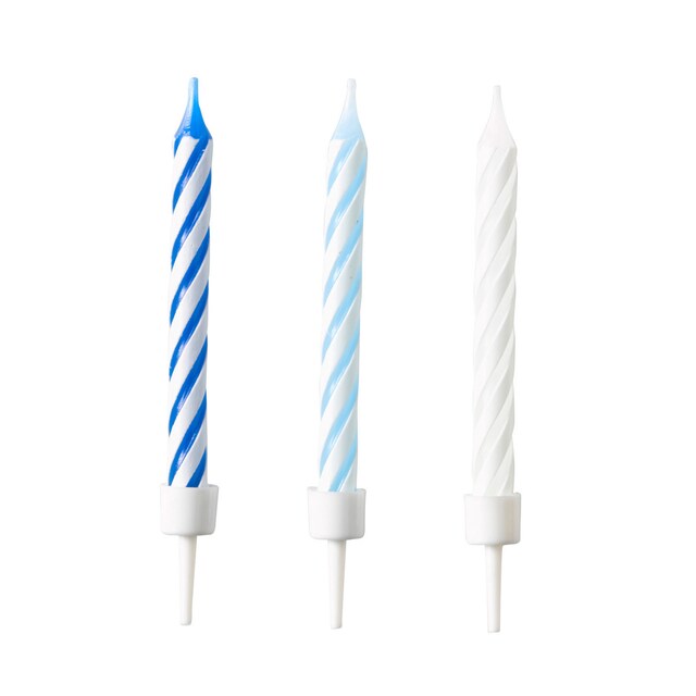 Imagen 0 de Pack de 10 Velas Espirales Azul Claro Altura 6.3 Cm Liragram