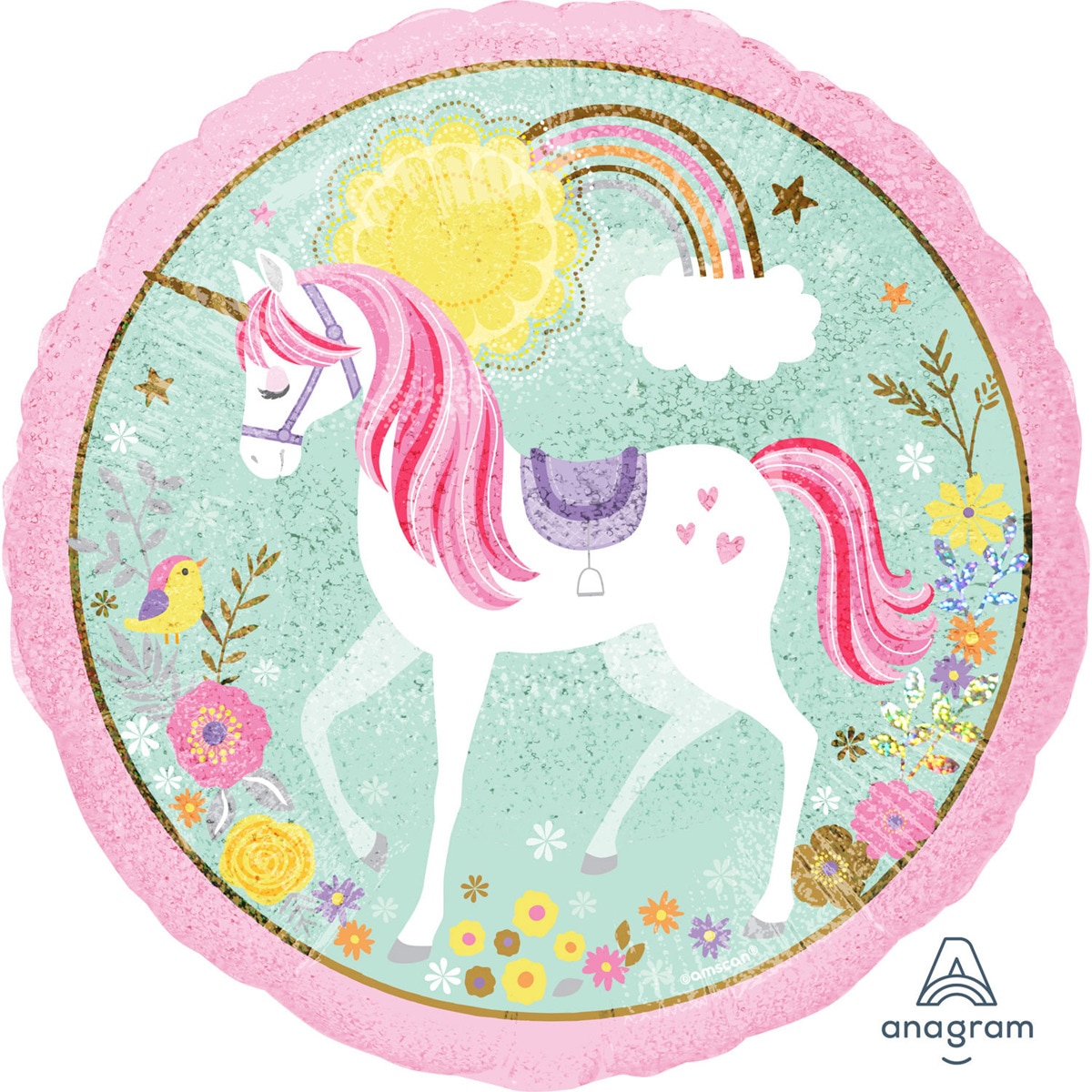 Imagen 0 de Pack de globo 45cm helio unicornio magico Liragram