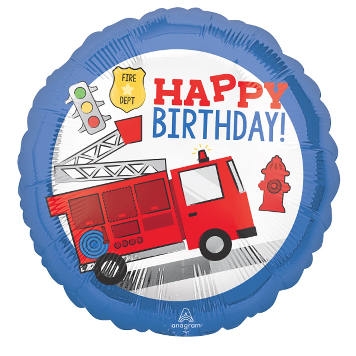 Imagen 0 de Pack de globo 45cm heliobomberos happy bday Liragram