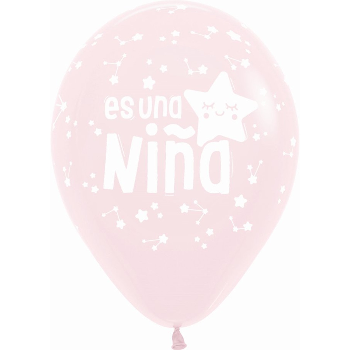 Imagen 0 de Pack de 12 Globos Latex Pastel Rosa Es Una Niña Estrellas 30Cm Liragram