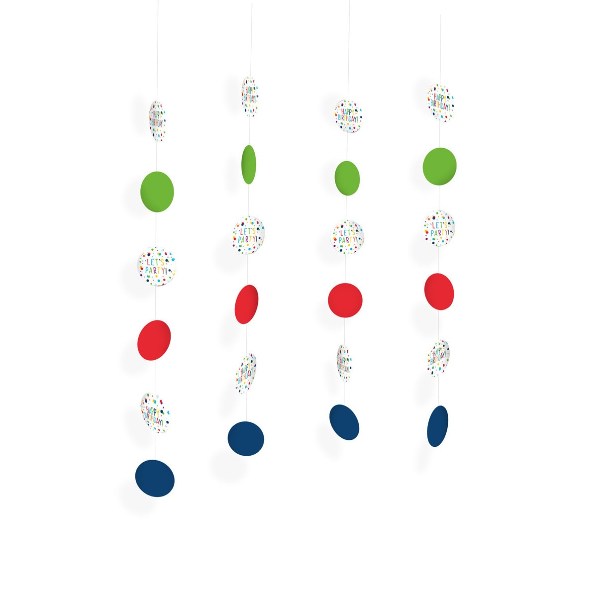 Imagen 0 de Pack de 4 Tiras Decoracion Confeti Bday 130Cm Liragram