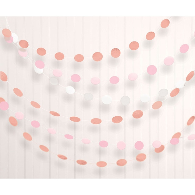 Imagen 0 de Pack de 6 Guirnalda Puntos Rosa Dorado 213cm Liragram