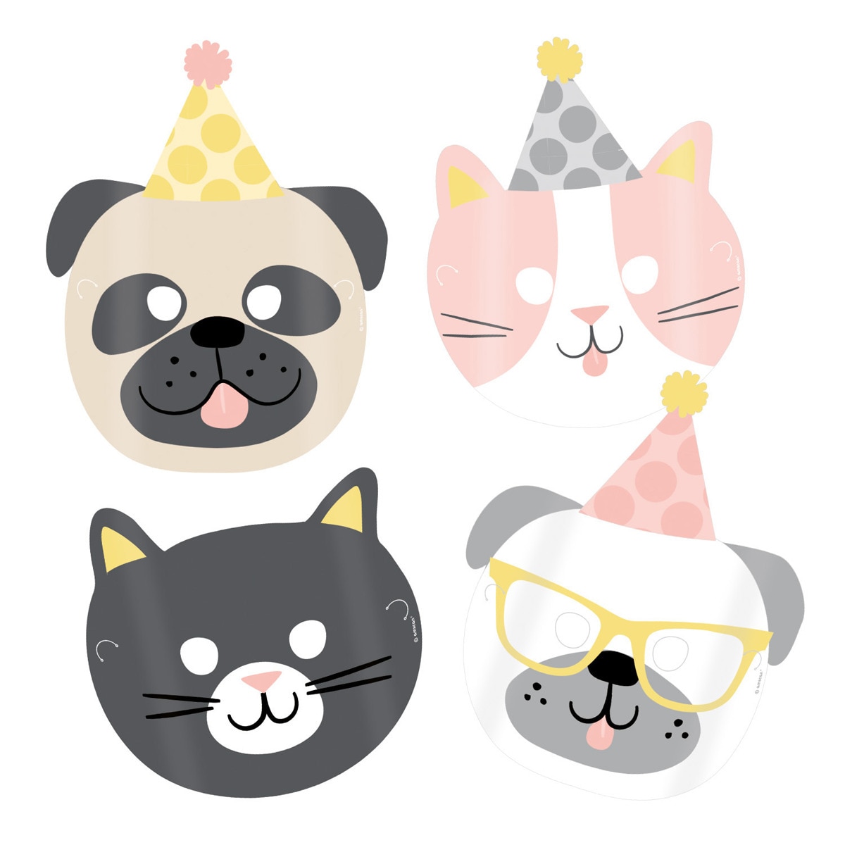 Pack de 8 Máscaras Hello Pets 16,7X23,2 Cm Liragram 1