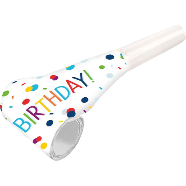 Imagen 0 de Pack de 8 Matasuegras Confeti Cumpleaños Papel / Plástico 30 Cm Liragram