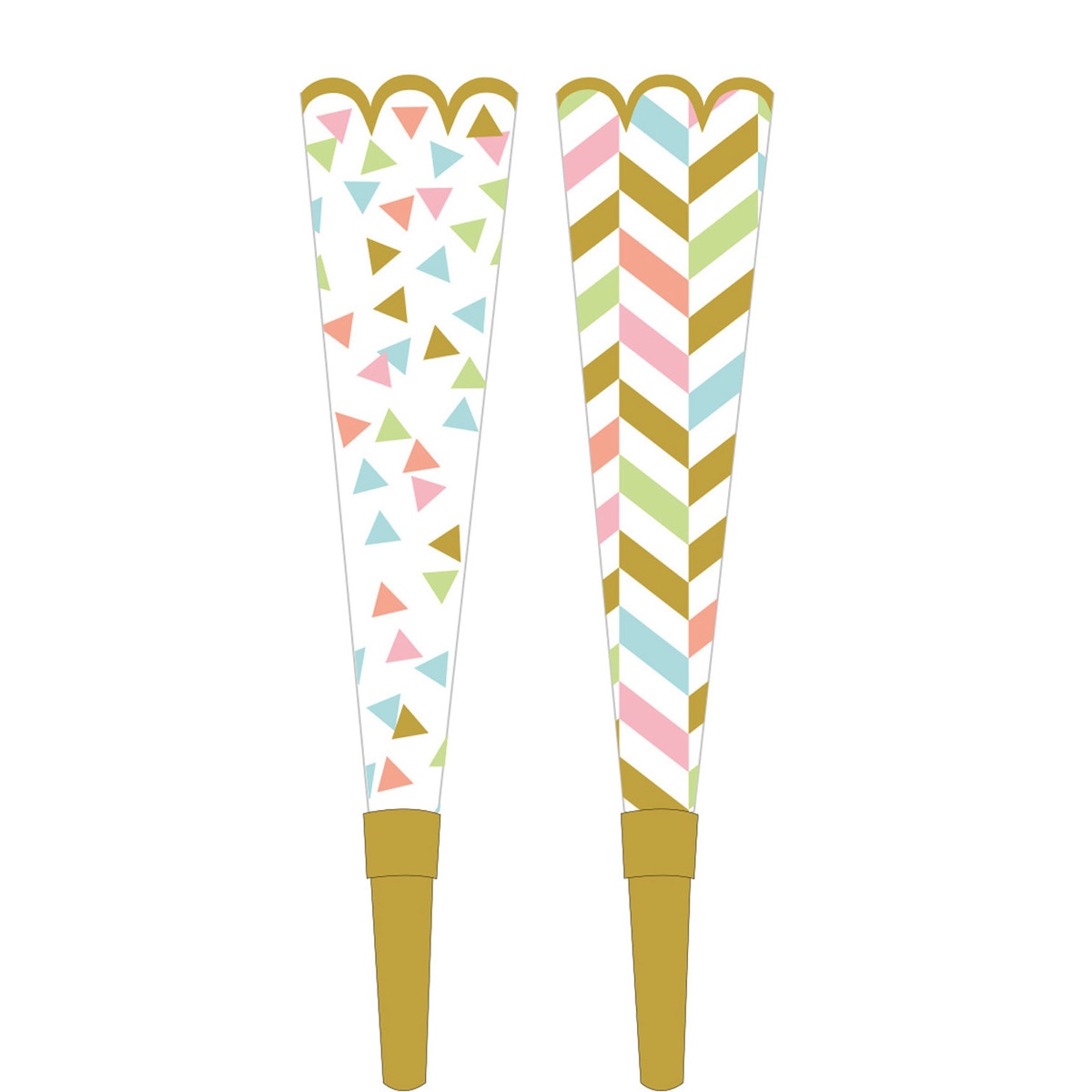 Imagen 0 de Pack de 8 Trompetas Confetti Fun 23.4Cm Liragram