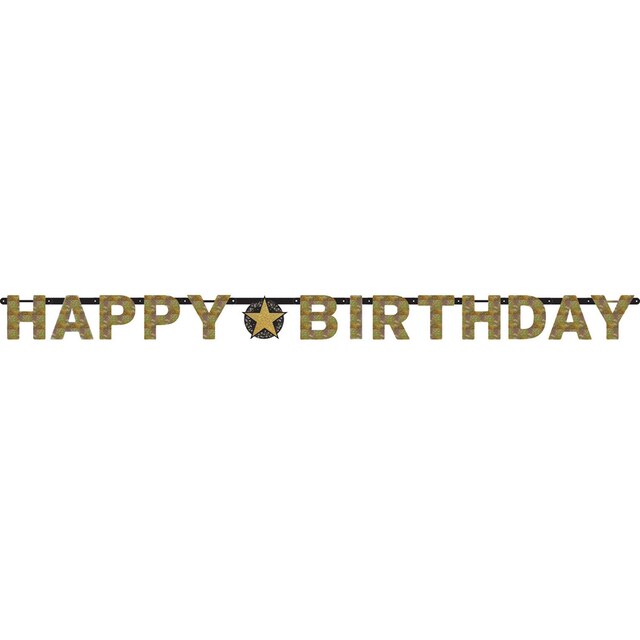 Imagen 0 de Pack de Banner Letras Gold Happy Bday 213X16,2Cm Liragram