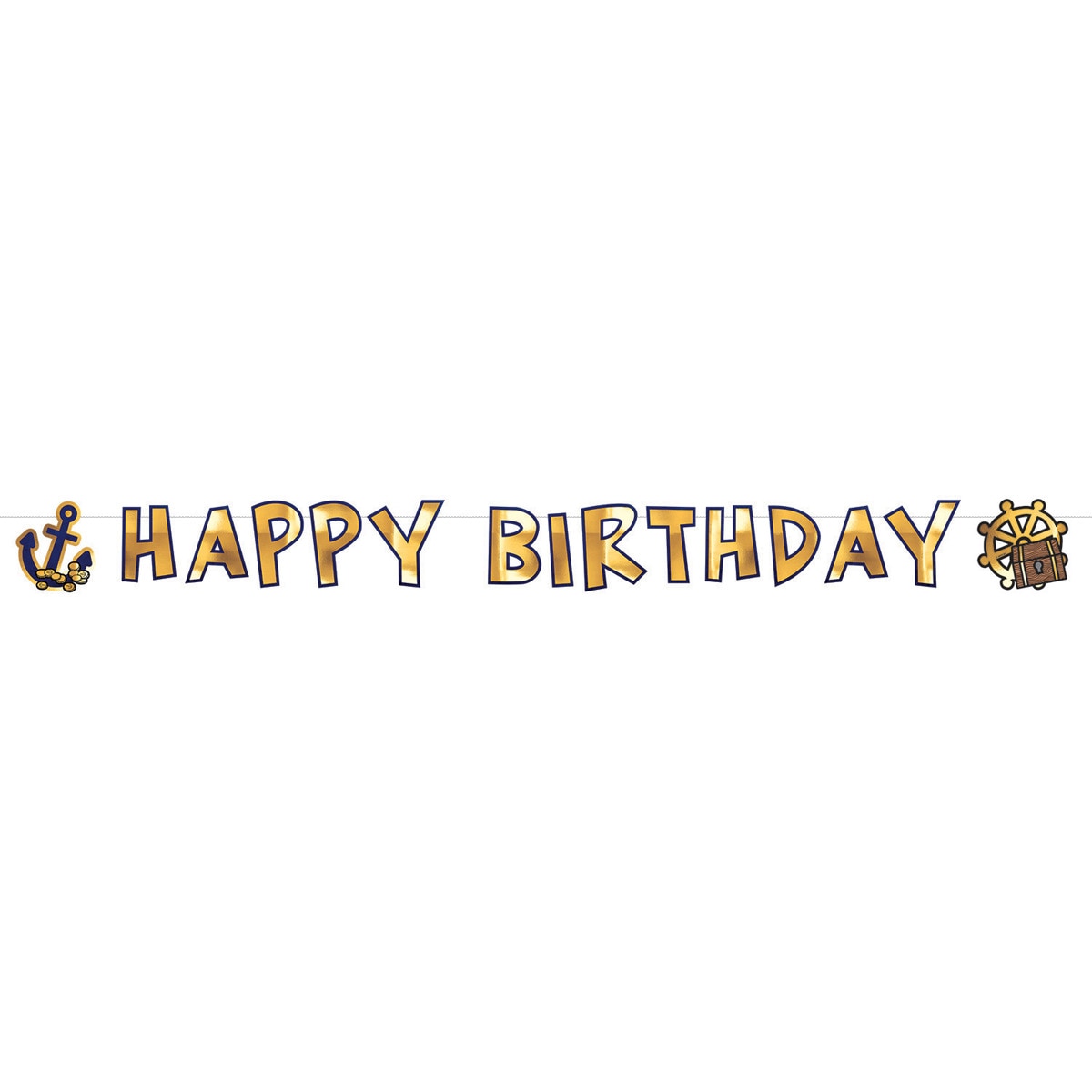 Imagen 0 de Pack de Banner Letras Mapa Piratas 180X15Cm Liragram