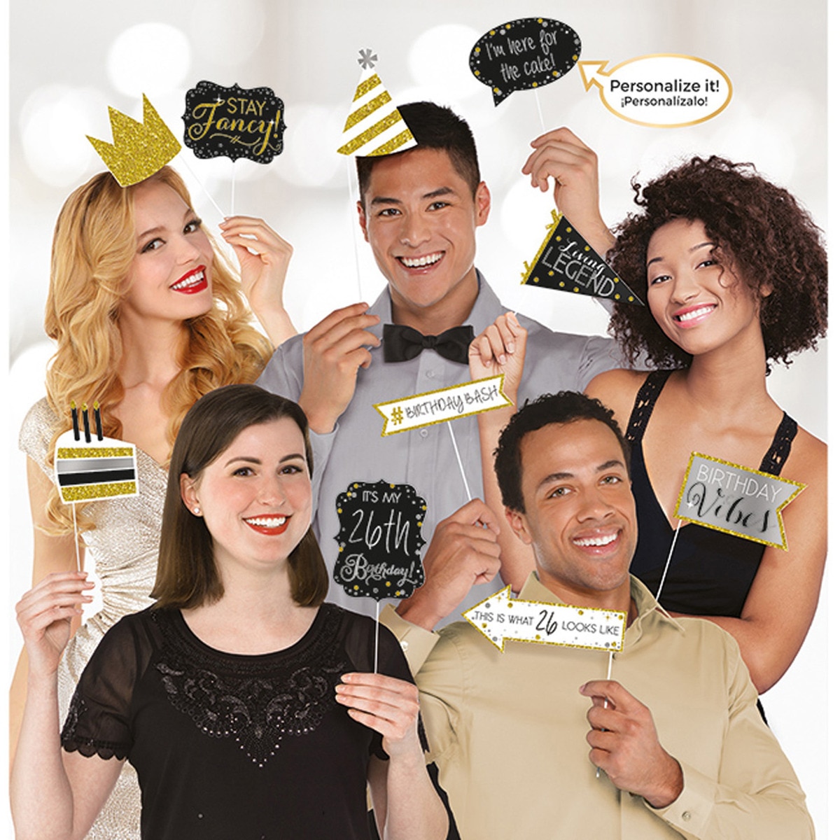 Imagen 0 de Pack de Photo Kit Gold Celebracion 13 Piezas 35,5X21,5Cm Liragram