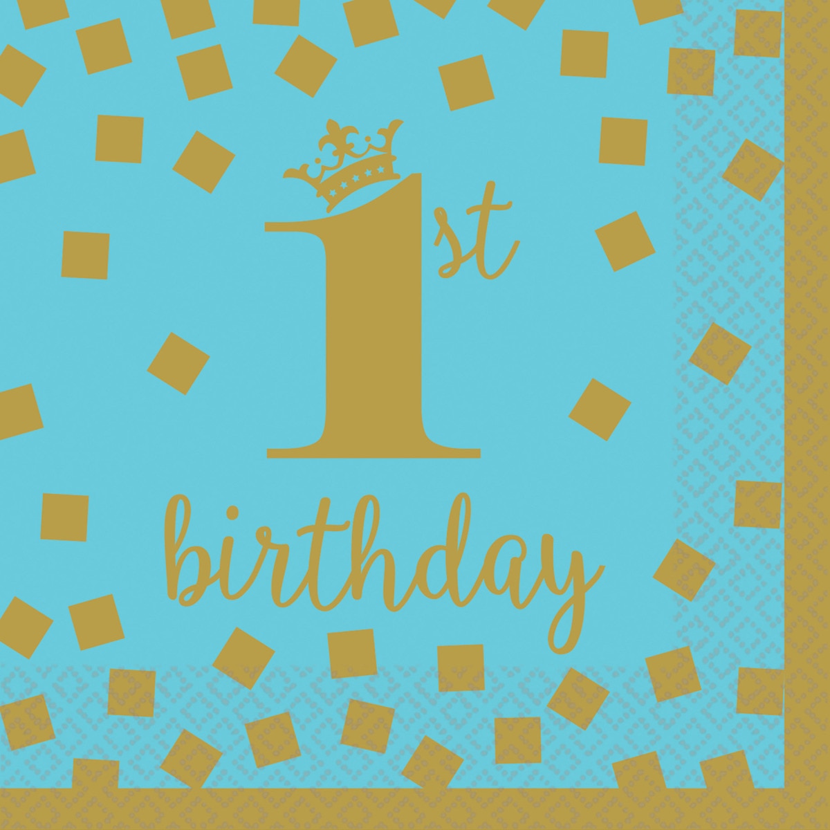 Imagen 0 de Pack de 16 Servilletas/Peq 25X25 1St Birthday Boy Gold Liragram