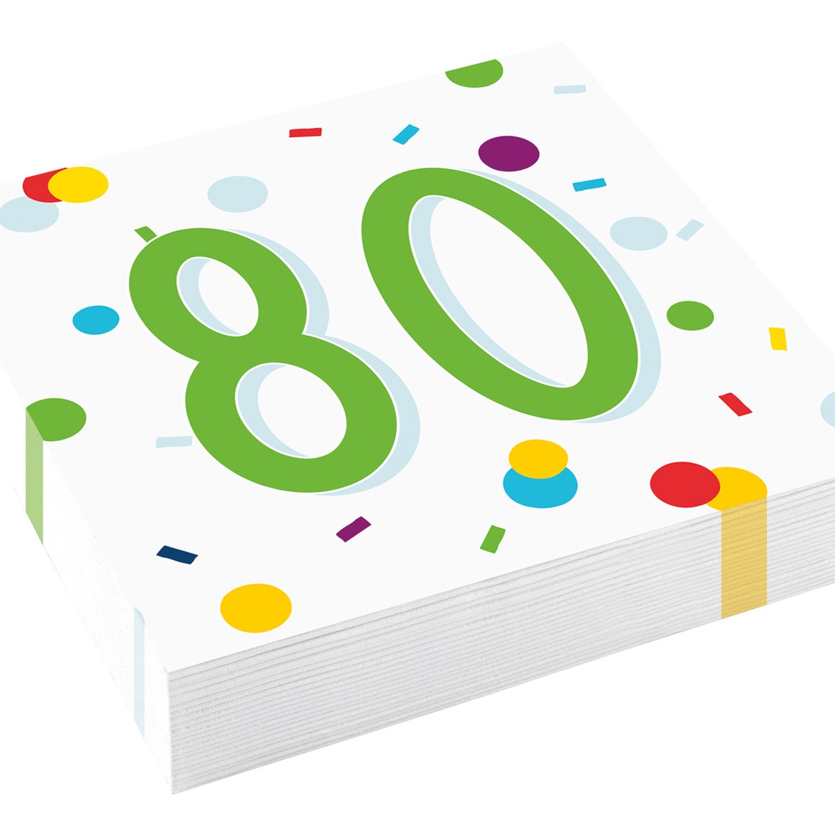 Imagen 0 de Pack de 20 Servilletas Confeti Cumpleaños 80 33 X 33 Cm Liragram