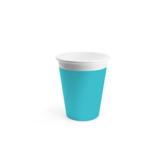 Imagen 0 de Pack de 8 Vasos De Papel 200Ml Turquoise Unicolor Compostables Liragram