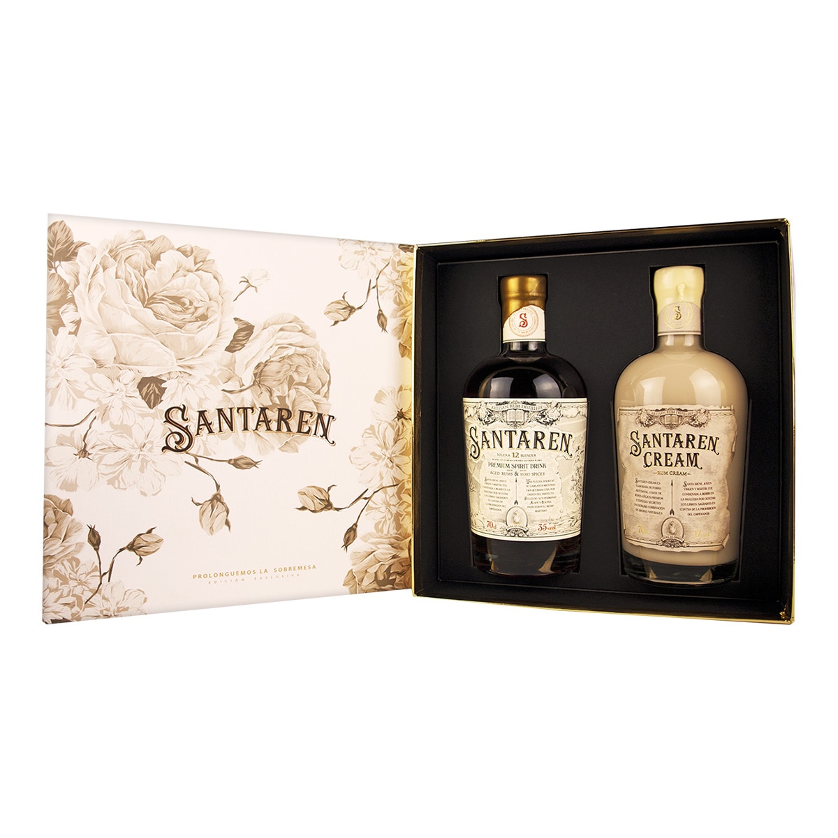 Estuche ron Solera 12 años Blender y crema de ron Santaren 3