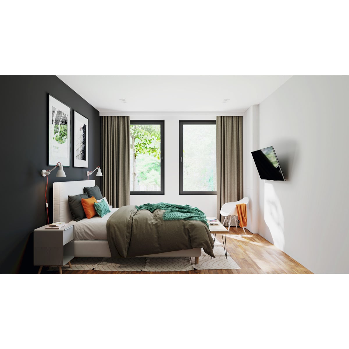 Suporte de Parede Inclinável para TV TVM 3415 da Vogel de 32" a 65" até 25 kg Preto-5