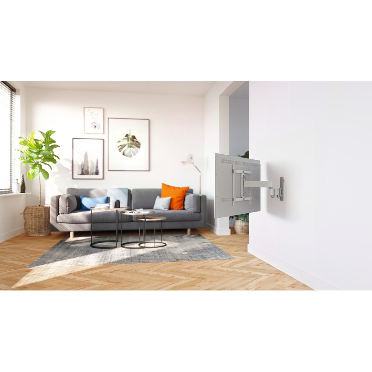 Suporte de Parede Giratorio de 180º Para TV Vogel's TVM 3445 de 32" a 65" até 25 Kg Branco-3