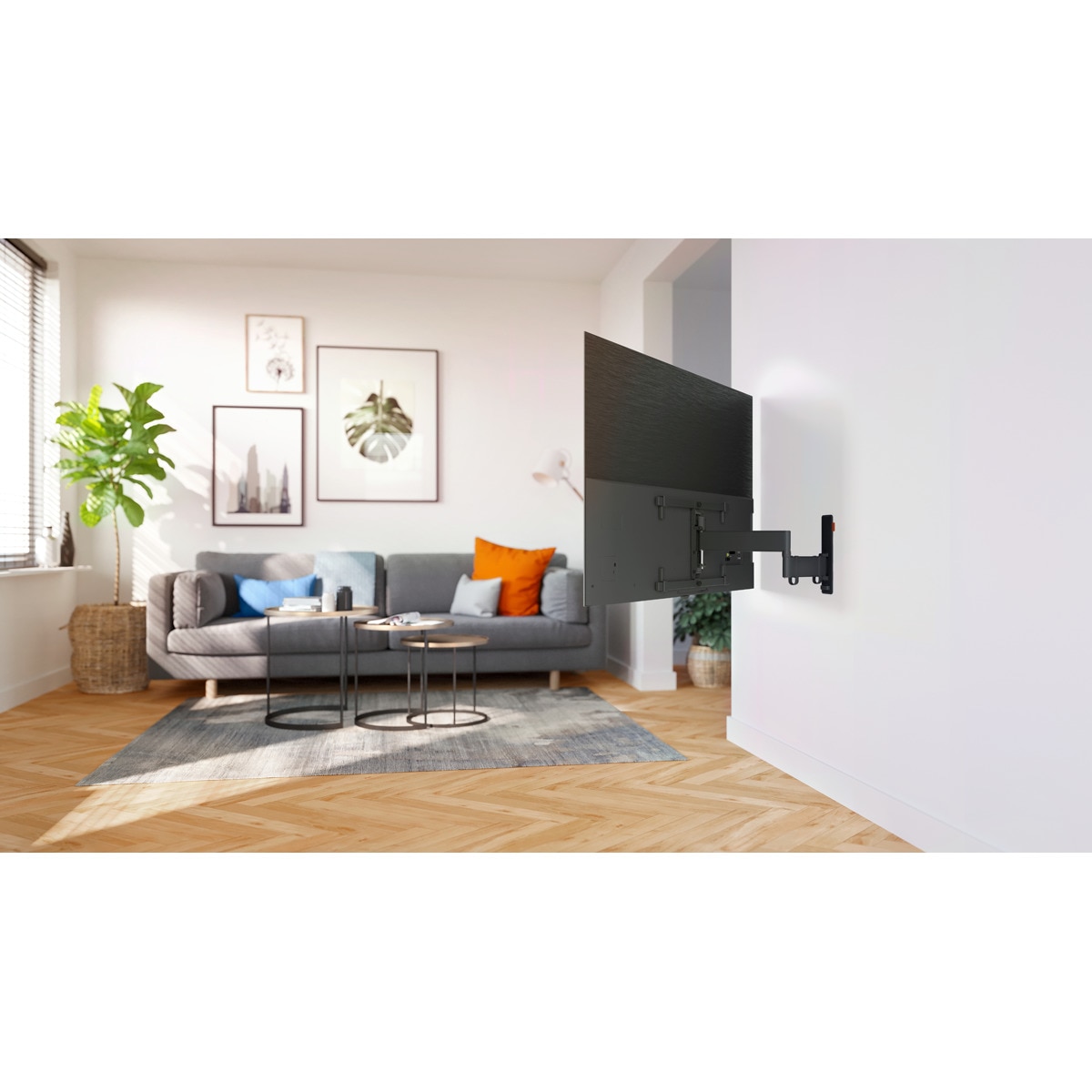 Soporte de pared giratorio hasta 180º Vogel's TVM 3665 para TV OLED de 42" a 77"  hasta 35 kg Negro-4