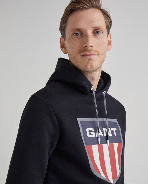 Sudadera de hombre negra con capucha · Gant · El Corte Inglés