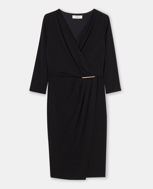 Vestido midi drapeado broche · Woman El Corte Inglés · El Corte Inglés
