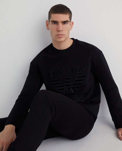 Sudadera de hombre negra logo águila · Emporio Armani · El Corte Inglés
