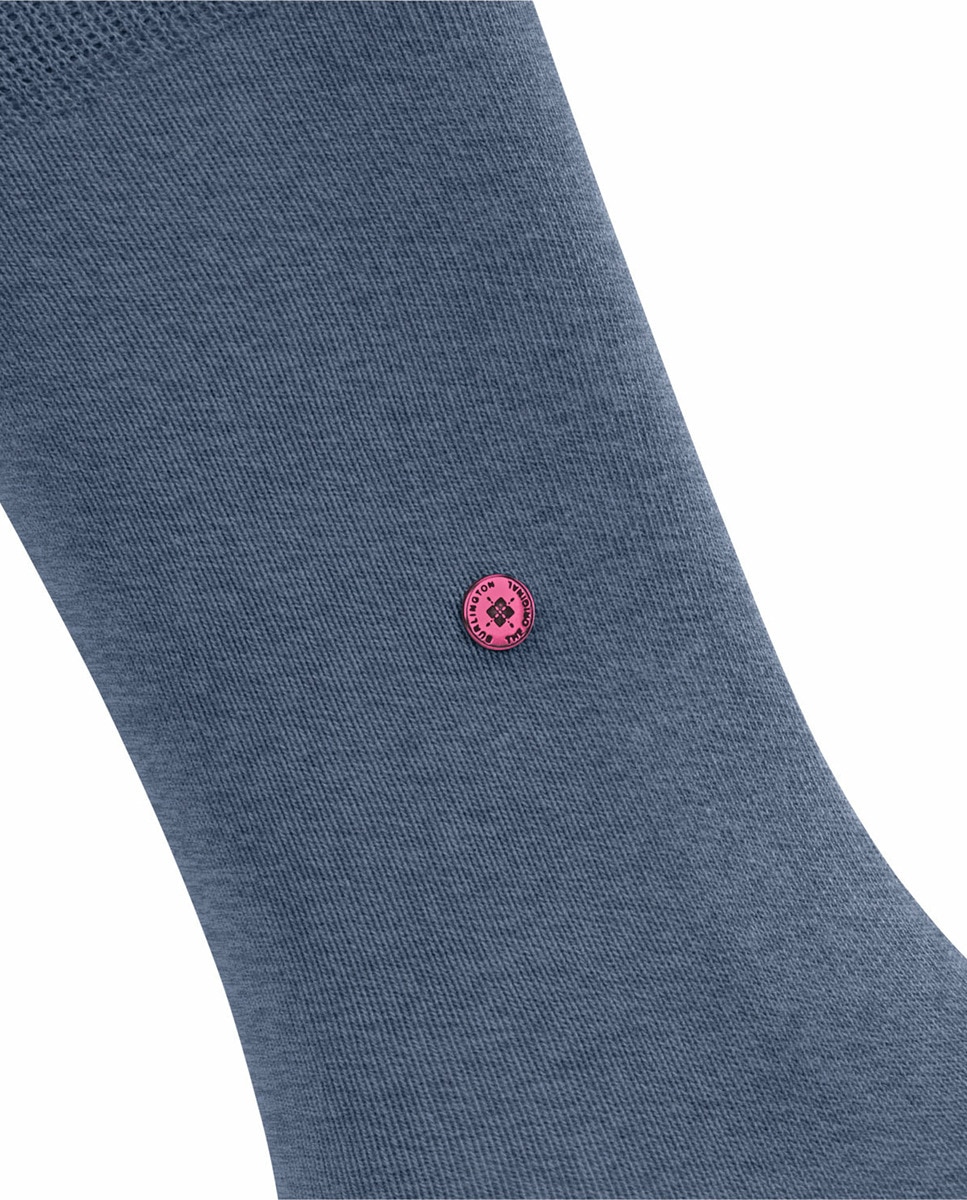 Meias lisas de algodão Azul-5