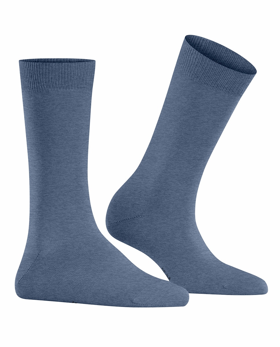 Meias lisas de algodão Azul-1