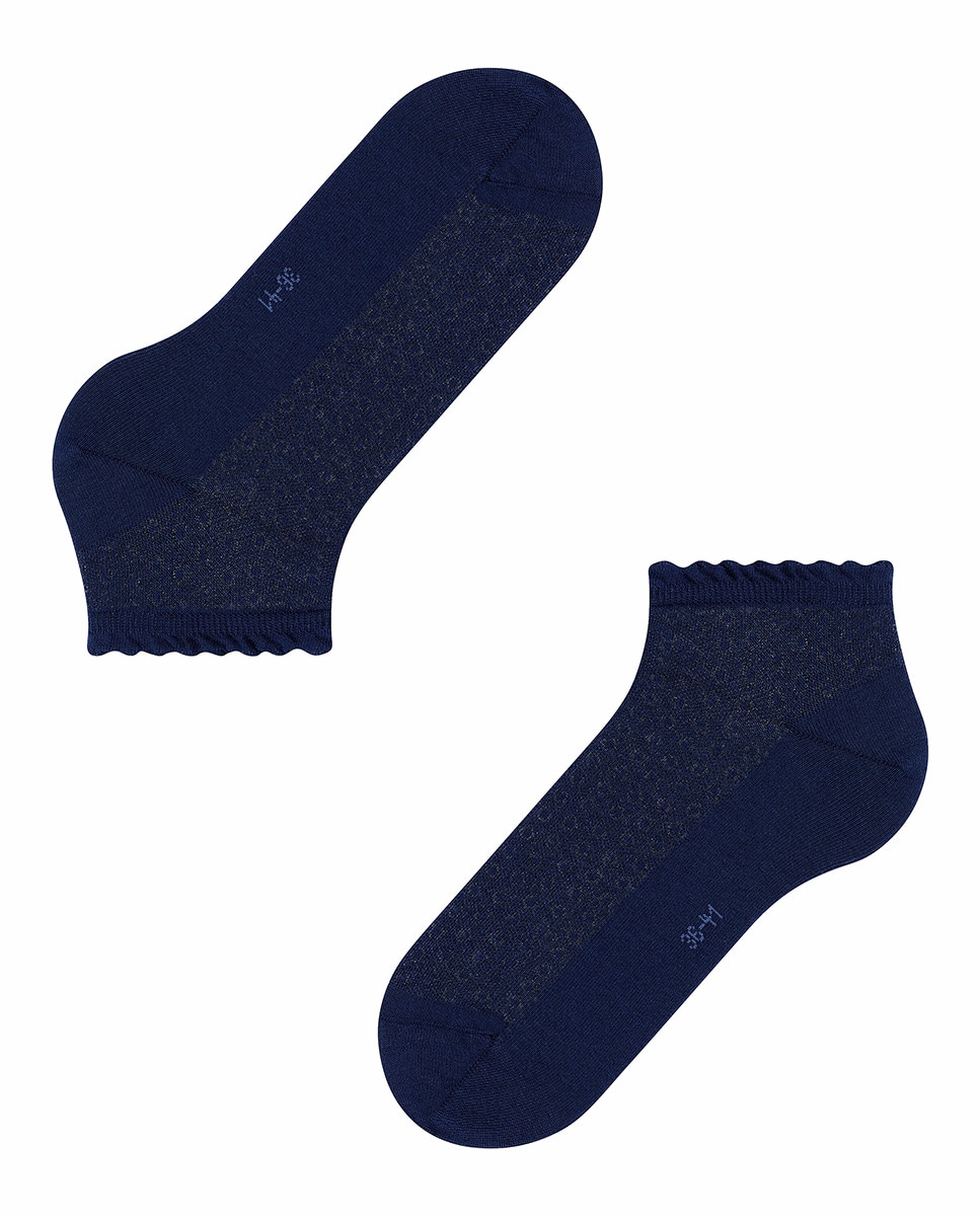 Meias pelo tornozelo com brocado Azul-marinho-2