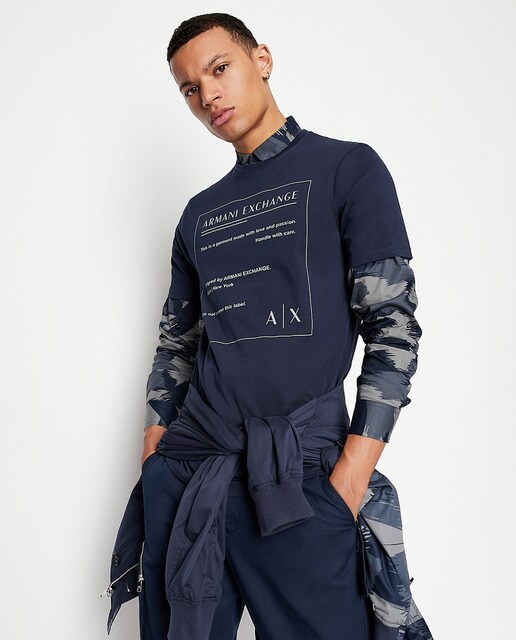Camisa de hombre slim camuflaje azul · Armani Exchange · El Corte Inglés