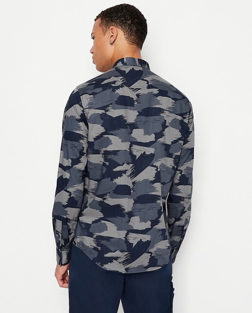 Camisa de hombre slim camuflaje azul · Armani Exchange · El Corte Inglés