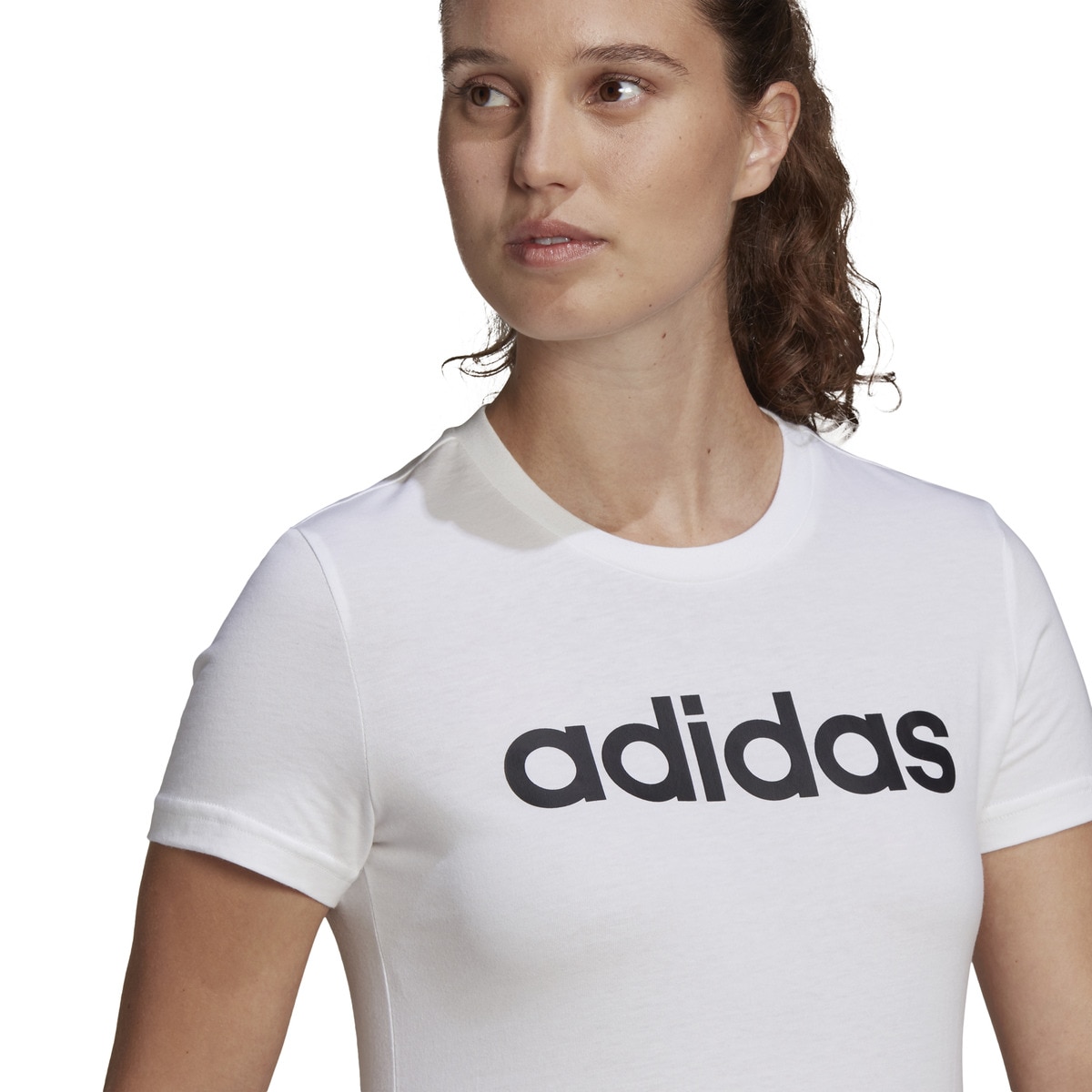 T-shirt de mulher LIN adidas Branco / Preto-6