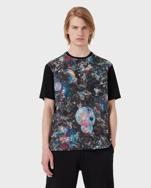 Camiseta de hombre negra estampada · Emporio Armani · El Corte Inglés