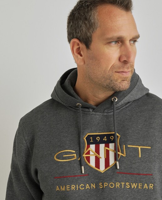 Sudadera de hombre capucha escudo gris tallas grandes · Gant · El Corte  Inglés